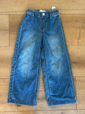 ZARA Girls Wide Leg Jeans 6–7 | Elastic Waist Pull-On Denim | Style 4441/723